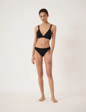 Crinkle Bikini Bottoms Black female - hush - FashionsVida