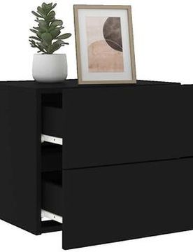 Table De Chevet Murale Avec Lumières Led Noir Einheitsgrösse