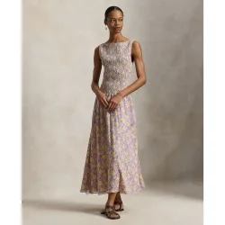 Vestido midi con mangas estampado