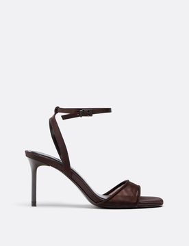 Sandalen mit feinem Absatz und Mesh BRAUN 35