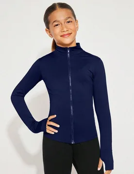 Chaqueta atlética de manga larga, de unicolor y ajustada, de punto, informal/ropa de estar en casa, para niñas preadolescentes - Shein - FashionsVida