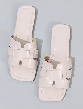 Pantuflas de marca H nuevas para mujer primavera/verano, sandalias tipo slide con correa estilo casual de moda influencer, pantuflas tipo slip-on esti - Shein - FashionsVida