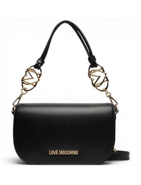Borsa a spalla Logo Pearl Donna Nero in Eco-pelle