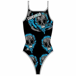 Supermad Thin Strap Swimsuit black / royal 7-8 Years Girls