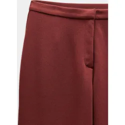 Pantalón recto de mujer con cinturilla elástica en liso
