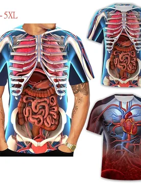 Skeleton Internal Body Organs Digestive System 3D Printed T-shirt Summer Short Sleeve T Shirt Unisex Breathable Causal Clothes - Aliexpress - FashionsVida
