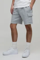 Mens Basic Relaxed Fit Cargo Jersey Short - Grey Cotton - Size Large
