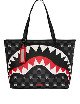 Borsa tote grigia con motivo Check Peeking