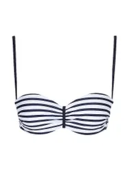 Bikini bandeau con aros para mujer azul oscuro 42D