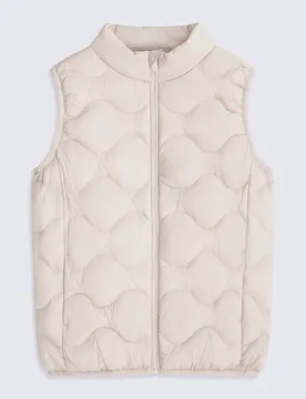 Kids Quilted Padded Gilet - Beige - Animal - FashionsVida