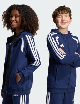 Felpa con cappuccio con zip integrale per bambini Tiro26 League 9-10A Team Navy Blue 2 / White