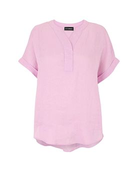 Blusa de lino rosa 40