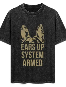 German Shepherd Ears Up System Armed T-Shirt Casual Loose Short Sleeve Tee for Men - Aliexpress - FashionsVida