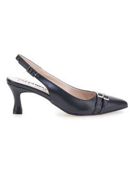 Décolleté da donna nero con fibbie slingback 34388 39