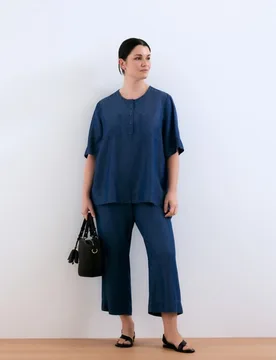 Pantalón de mujer fluido cropped Lyocelll - Couchel - FashionsVida