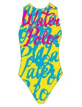 Script Swimsuit Yellow / Sky Blue M Women - TURBO - FashionsVida