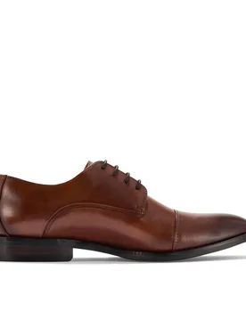 Men's Banstead Cap Tan Leather Derby Shoes, Lace Up in Brown Size: 8-Standard Fit - Brown - Size: 8-Standard Fit - Clarks - FashionsVida