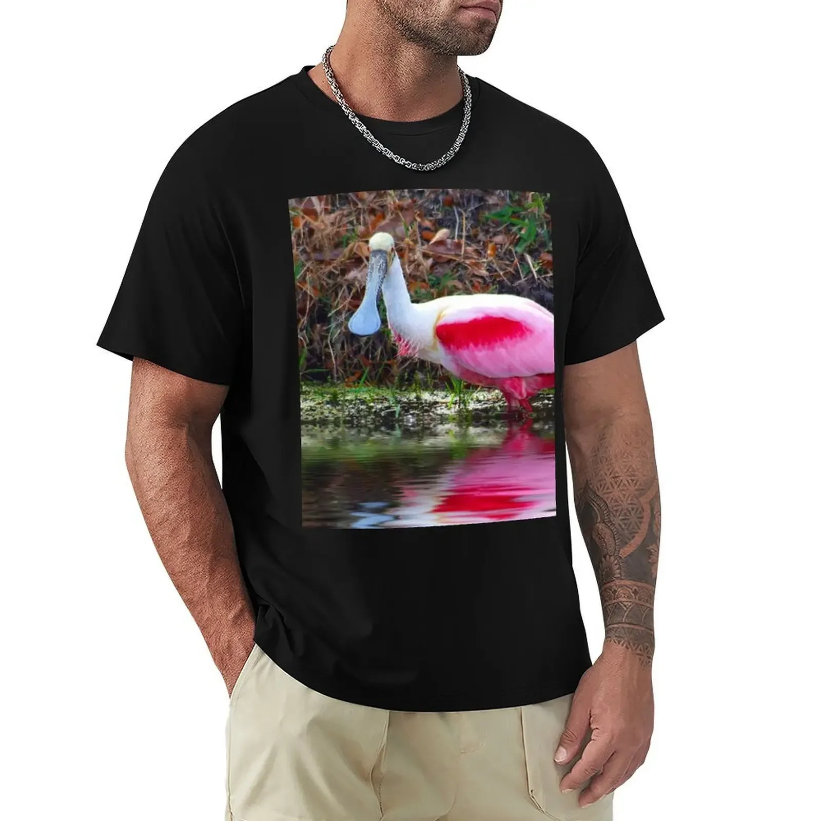 Roseate Spoonbill T-Shirt Large Size Loose Casual Tee - Aliexpress - FashionsVida