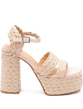 Elevated Buckle Fastening Platform Sandals with Cushioned Insole (13 cm Heel)