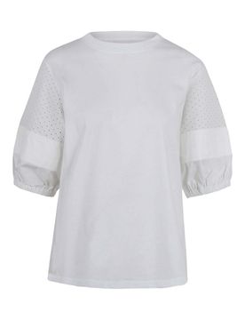 T-shirt con maniche pizzo san gallo