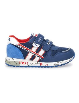 Sneakers 13547 Blu con doppio strappo 32