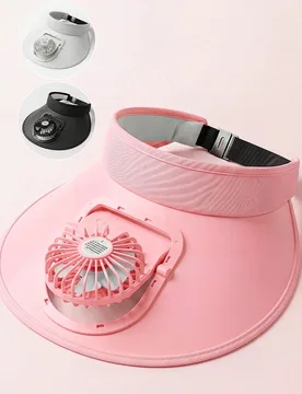 Piezas Gorra con ventilador, gorra sin ala con mini ventilador, adecuada para el verano - Shein - FashionsVida