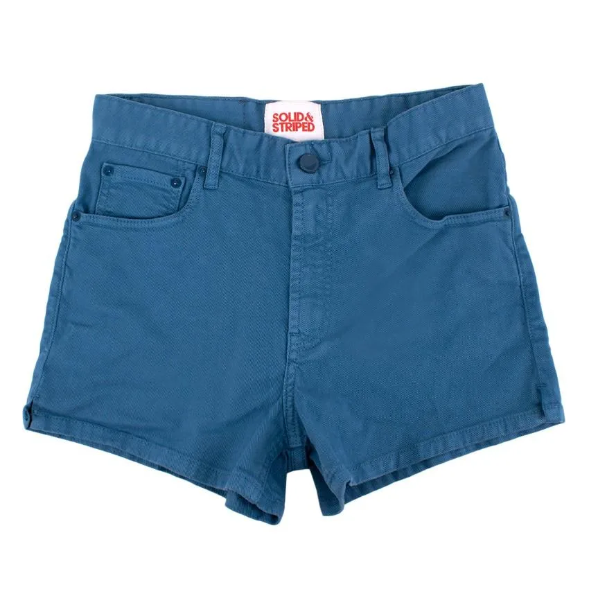 Solid & Striped Blue Cotton Shorts - Solid & Striped - FashionsVida