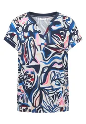 XXL TOS AOP Rib Collar Tunic female