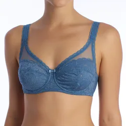 P0bvt Womens Lace Underwire Bra - Blue - Size 40b