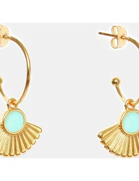 Link & Love - Pendientes de aro Sol Navajo dorado y - Link & Love - FashionsVida