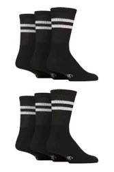 Mens 6 Pair Sport and Leisure Crew Socks Black 7-11 Mens - Black - Size: 7-11 Mens