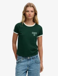 Pure Cotton Slim Fit Side Stripe Ringer Tee Green female