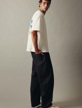 Pantaloni Chino Baggy A Pinces