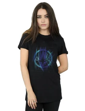 Women's Avengers Infinity War Guardian Lines Cotton Boyfriend T-Shirt in Black Size: 2XL - Black - Size: 2XL - Marvel - FashionsVida
