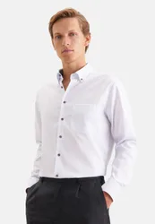 Regular Business Hemd Gestreift Blau 42