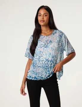 Embellished Chiffon Top - M / SAGE - female - Blue Vanilla - FashionsVida