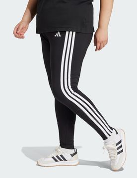 Leggings Essentials 3-Stripes Cotton (Curvy) 2X Black / White