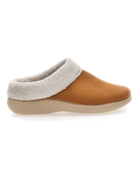 Pantofole color cuoio con bordo in pelo SE350 36 - DOREA - FashionsVida