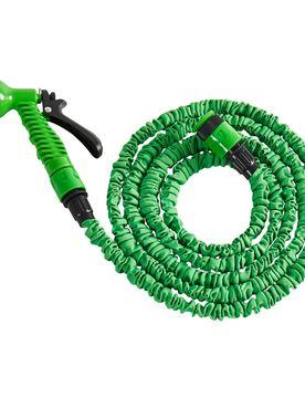 Flexibler Gartenschlauch + Gratis Sprühkopf gruen