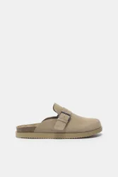 Leather Buckle Clogs (Size: )