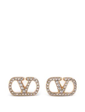VLogo Signature Crystal-Embellished Drop Earrings