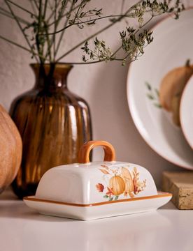 Burriera in ceramica con motivo zucca - multicolor