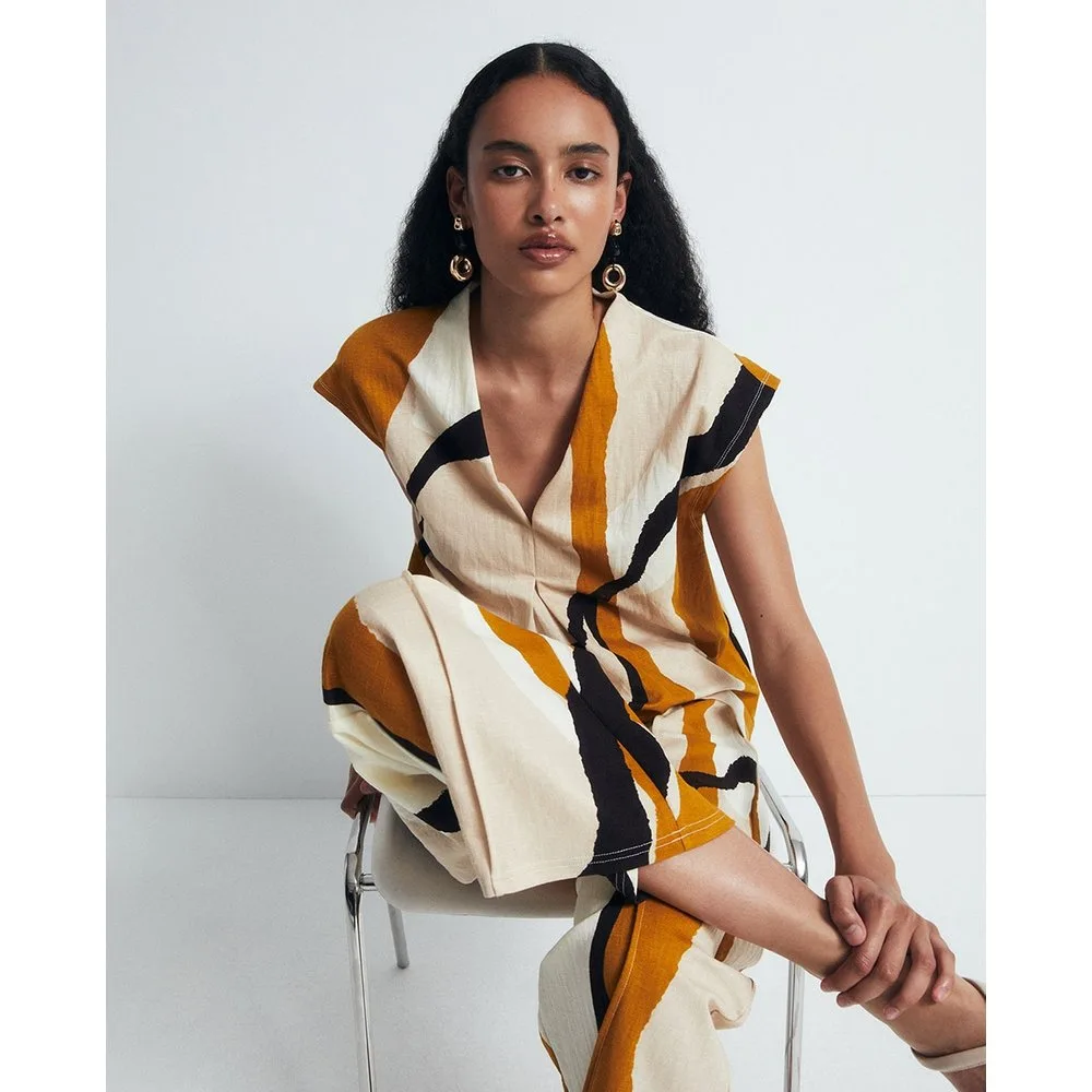Sfera - Top print lino - Sfera - FashionsVida