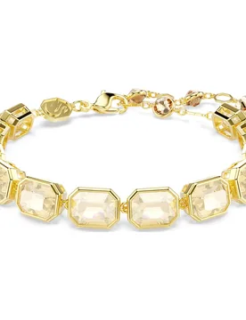 Braccialetto Millenia, Taglio ottagonale, Caramello, Finitura oro 18K OS - Swarovski - FashionsVida