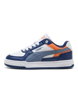 Sneakers bianche blu e arancioni stile court Caven III Block Jr 38½