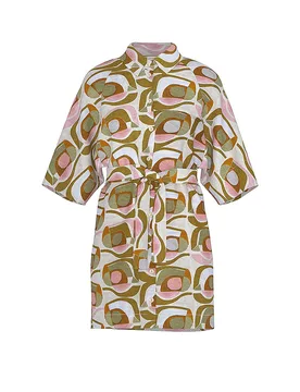 Camicia da notte - Sleepshirt NOSTALGIC GEO almond milk beige L - Mey - FashionsVida