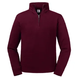 Mens Authentic Quarter Zip Sweatshirt (Burgundy) - Size X-Small