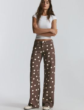 Jeans Marroni A Pois