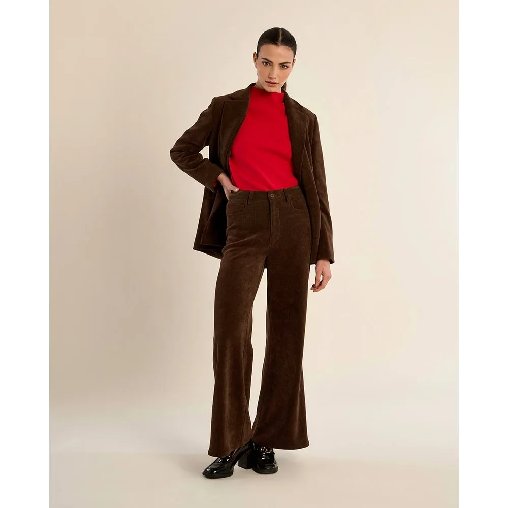 Blazer de mujer aterciopelado con cuello y solapa - Molly Bracken - FashionsVida