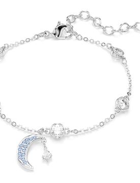 Symbolica Armband, Rundschliff, Mond, Blau, Rhodiniert Unisex OS
